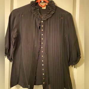 Black silk blouse